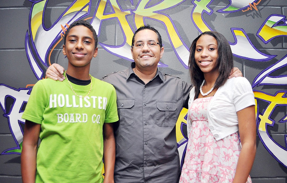 Matthew Good, youth pastor Paul Cisneros, and Alexus Kinslow