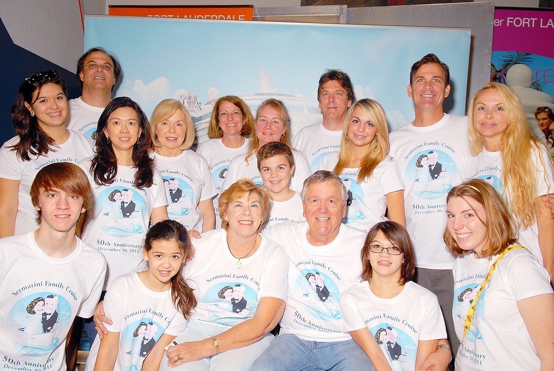 Carol and Joe Sermarini, center, celebrated their 50th anniversary with their family. COURTESY PHOTO