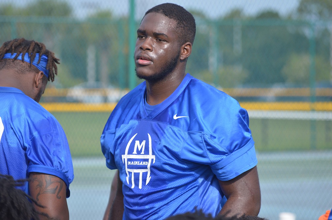 Mainland offensive lineman Adonis Boone committed to USF on Sunday.