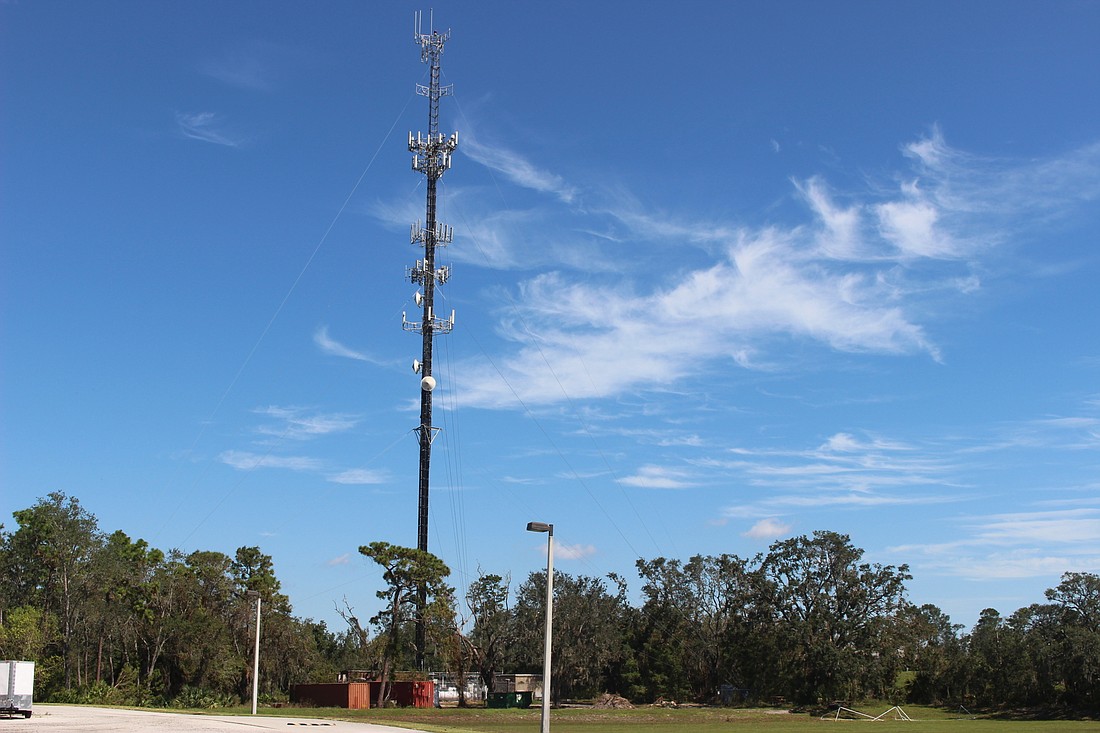 The cell tower located at 1687 W. Granada Blvd. Photo by Jarleene Almenas