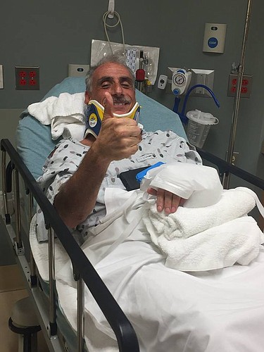 Sheriff Chitwood is in good spirits after his accident Friday, Sept. 29. Photo courtesy of Volusia County Sheriff's Office