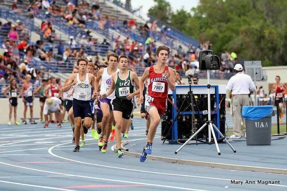 Seabreeze runner Shane Brownrigg (front) runs a race. Photo courtesy of Kevin Brownrigg