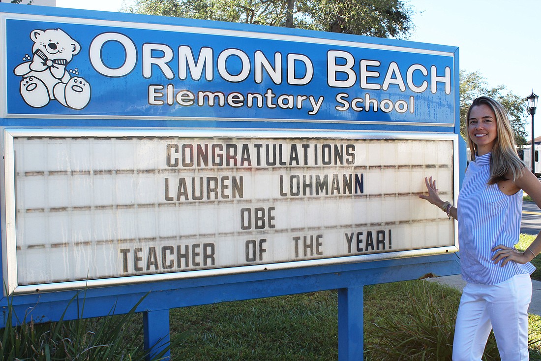 Fourth-grade teacher Lauren Lohman was named Ormond Beach Elementary's Teacher of the Year. Photo by Jarleene Almenas