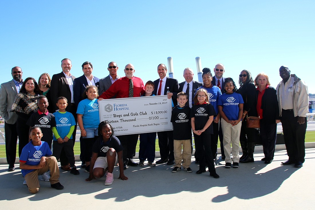 rida Hospital presented the Boys & Girls Clubs of Volusia/Flagler Counties with a check for $13,000 for the Campaign 4 Kids fund. Courtesy photo