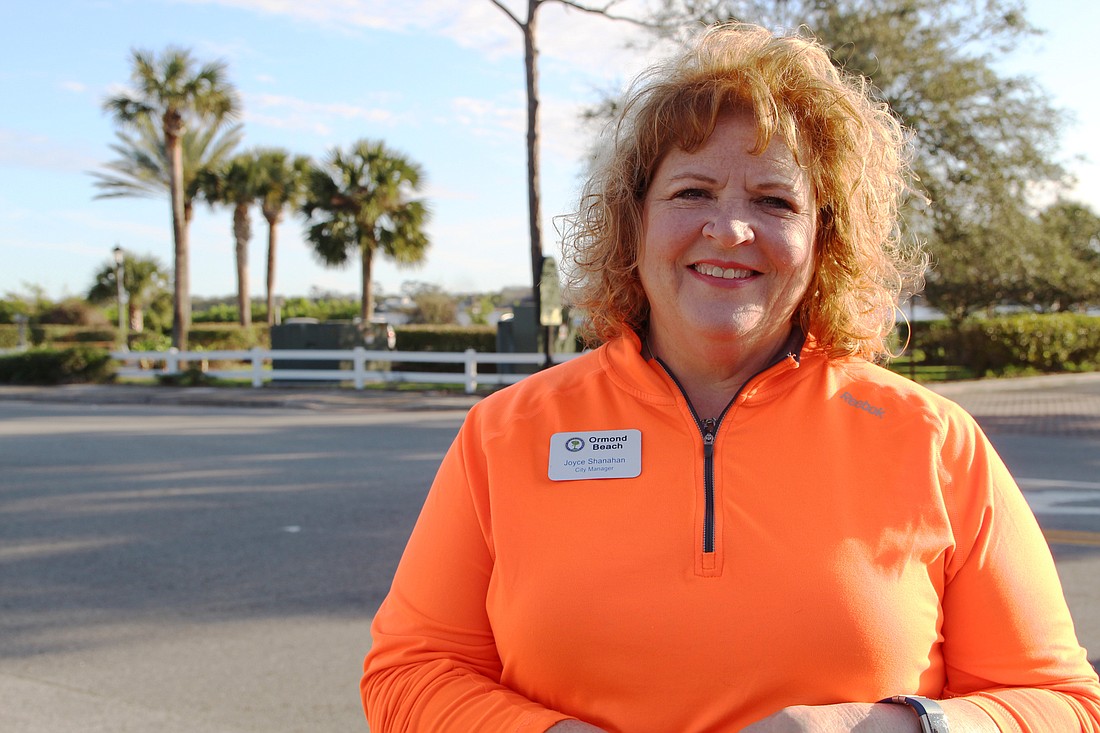 Ormond Beach City Manager Joyce Shanahan smiles during "Walk with the Manager" on Friday, March 2. Photo by Jarleene Almenas