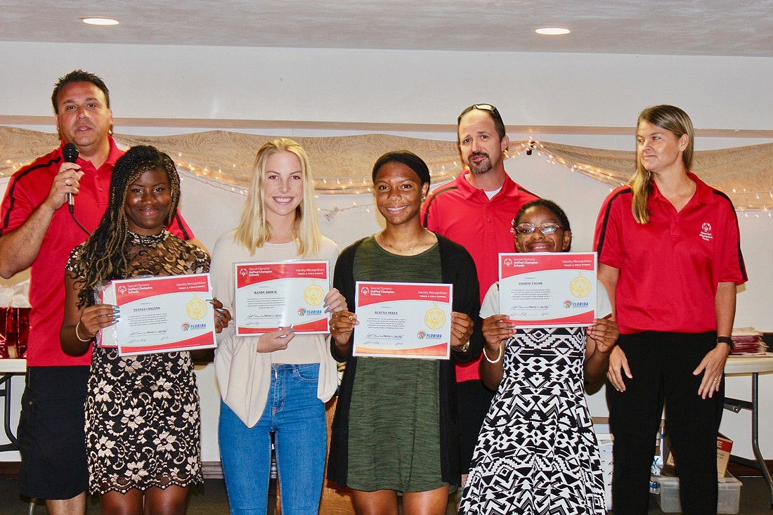  Tennia Collins, Mandy Brock, Alauna Neely and Jasmine Taylor were honored at Seabreeze's banquet on Wednesday, May 9. Photo by Ray Boone