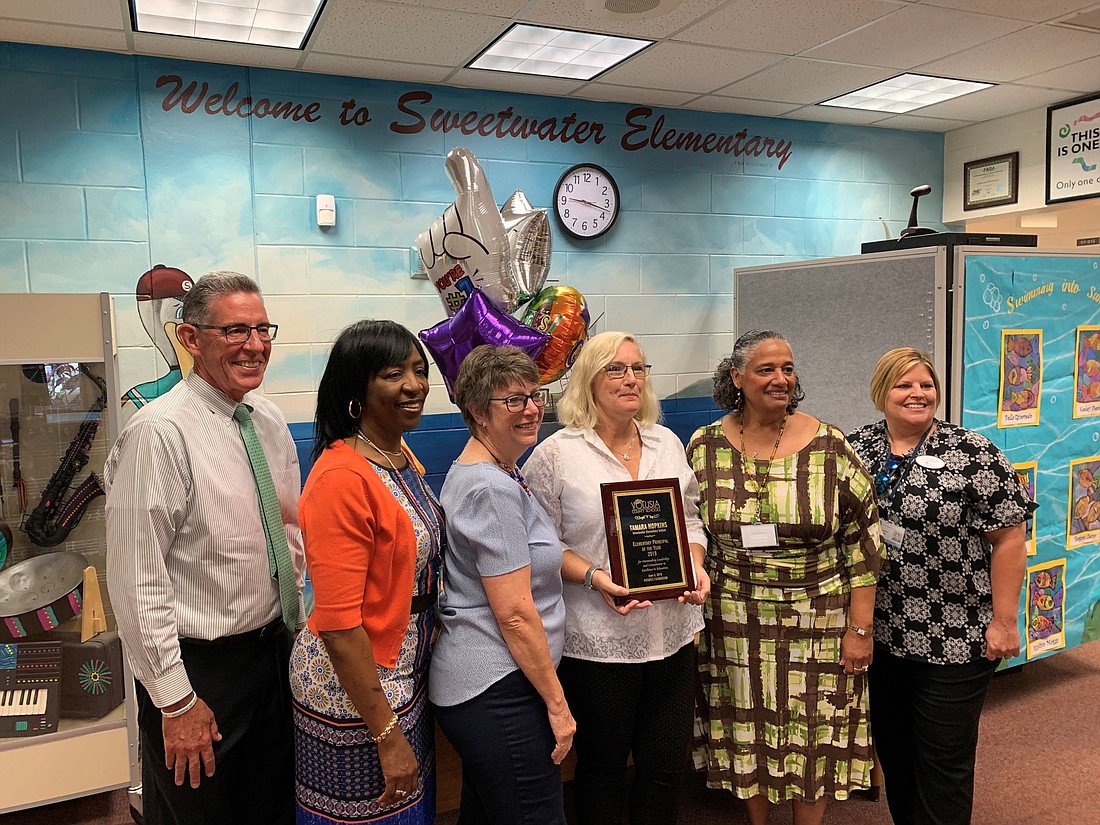 Sweetwater Elementary School Principal Tamara Hopkins receives Volusia County and the FUTURES Foundation's Elementary Principal of the Year award. Photo courtesy of Kelly Schulz