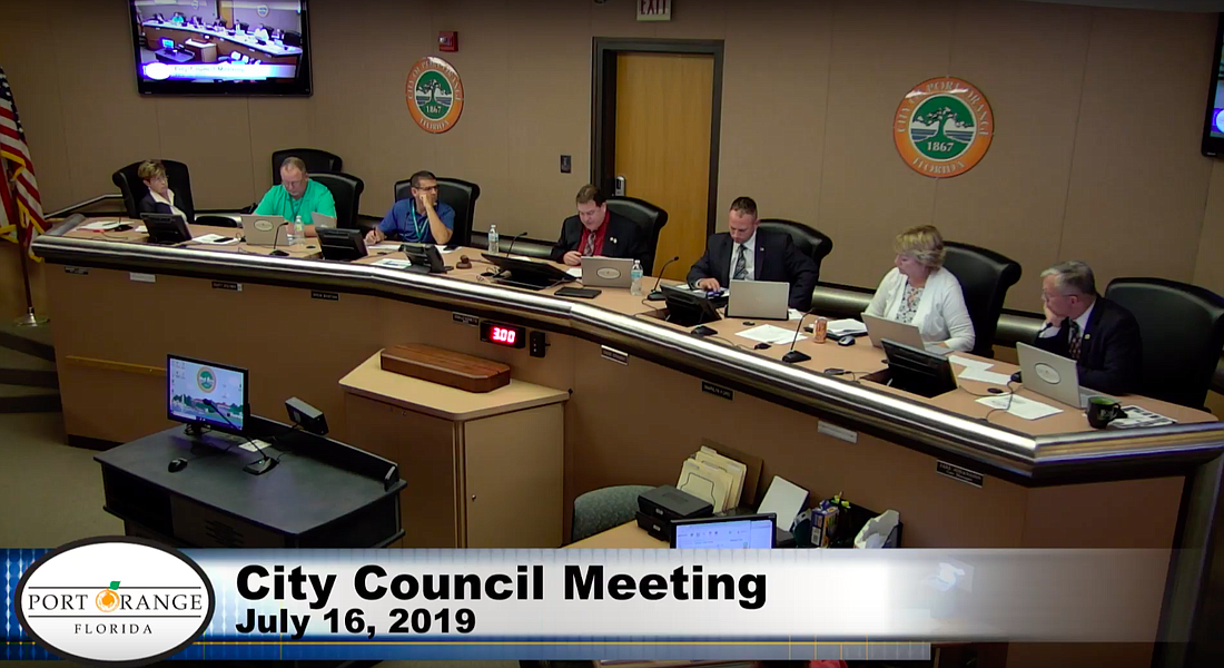 Port Orange's City Council. Photo from POGTV.