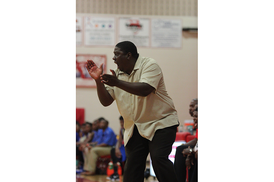 Coach Pepper Johnson. Photo by Jeff Dawsey