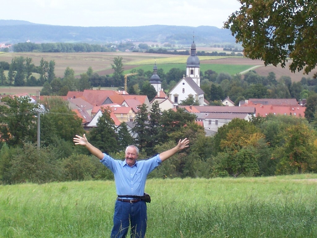 Marty Price stands near Mechenried, Germany, where part of his story was set. Courtesy photo