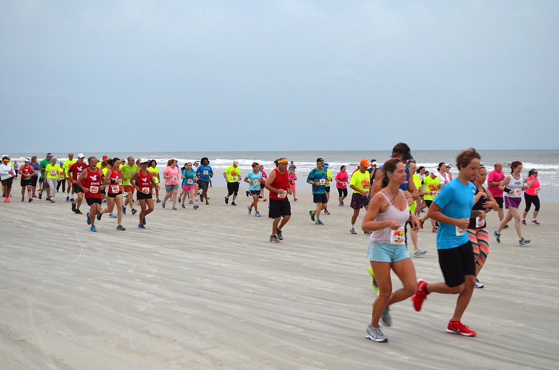 The beach drew a crowd of runners April 2 for the RayZ Awareness 5K.