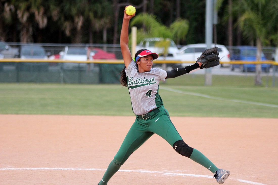 Tiana Hernandez only allowed three hits in FPC's win over Sandalwood. Photo by Jeff Dawsey