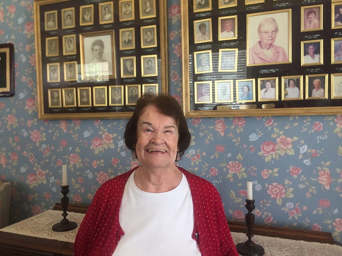 The Ormond Beach Woman's Club has photos of all their past presidents on a wall in the Historic Anderson-Price Memorial Building. Beverly Ferrell is on the wall twice (Photos by Emily).