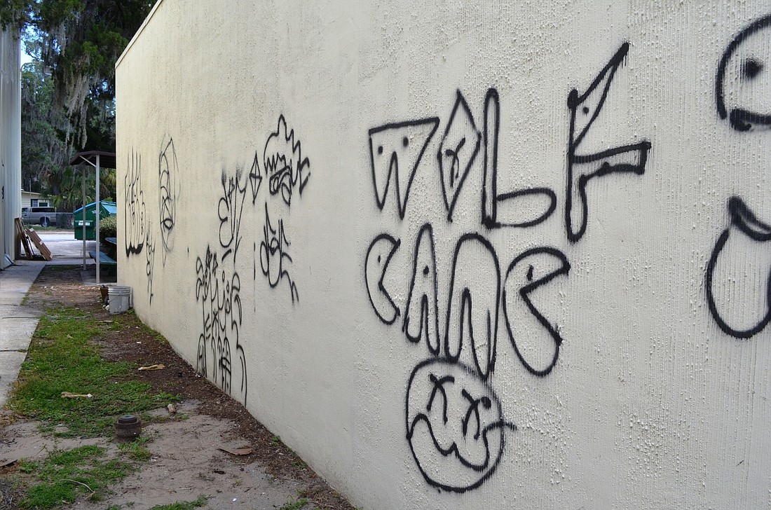 A downtown alley recently had a lot of graffiti.Photos by Wayne Grant