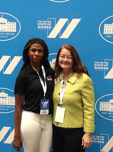 ACE Center for Girls Volusia- Flagler Executive Director Lori Richards and alumnae Aigner Jackson traveled to Washington D.C. to attend The White House Summit on The United State of Women (Courtesy photo).