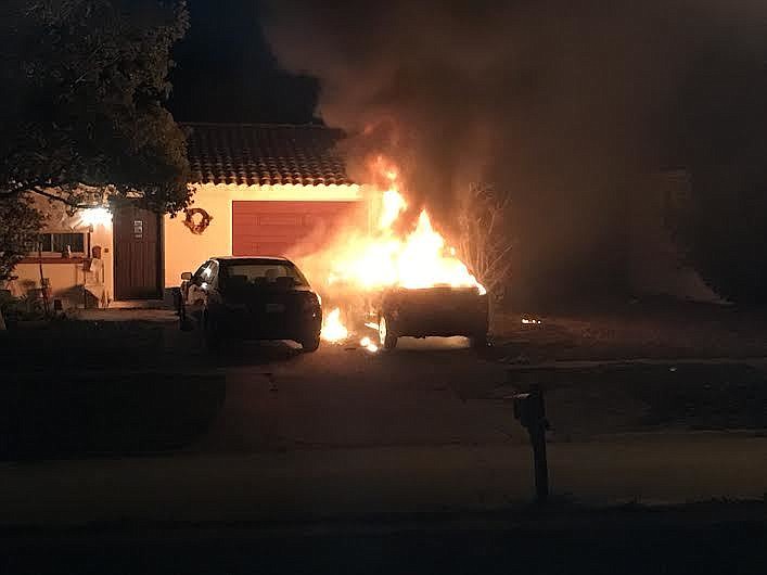 Staci Winn's car was set on fire Dec. 10 (Photo by Shawn Waszak).