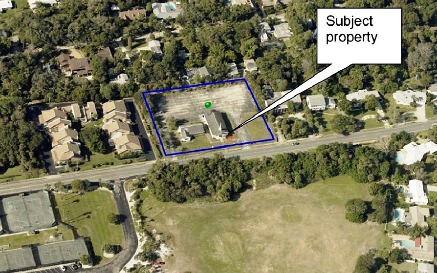 The area shown will likely be the site of a multifamily development after zoning is changed.