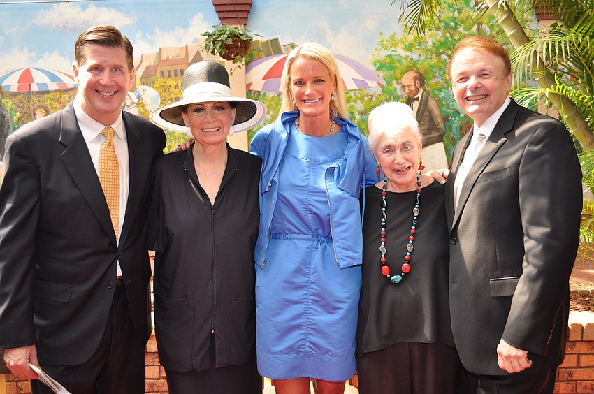 Honoree Leif Bjaland, Annette Sherman, Chairwoman Chris Pfahler, Honorees Eva Slane and Dr. Larry Thompson