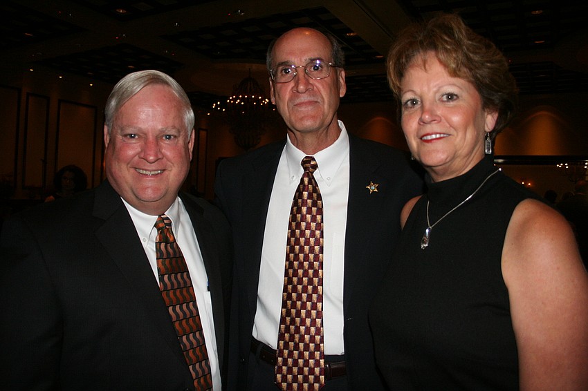 Steve Cox and Manatee County Sheriff Brade Steube with his wife, Debbie Steube