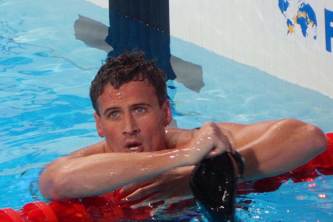 Ryan Lochte is shown after a race in this 2015 file photo. Courtesy photo