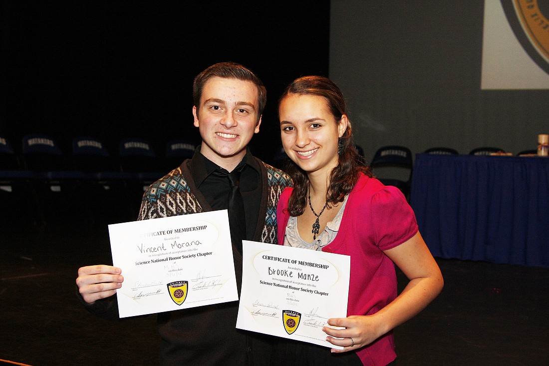 Science National Honor Society President Vincent Morana and Historian Brooke Manza. COURTESY PHOTO