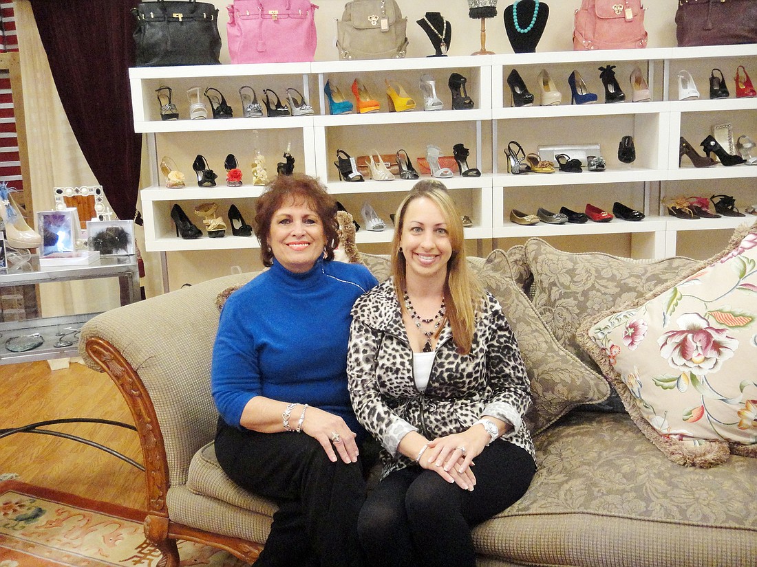 Mother and daughter Christine Rosen and Jodi Lass opened Panache Shoes in European Village two years ago. PHOTO BY MIKE CAVALIERE