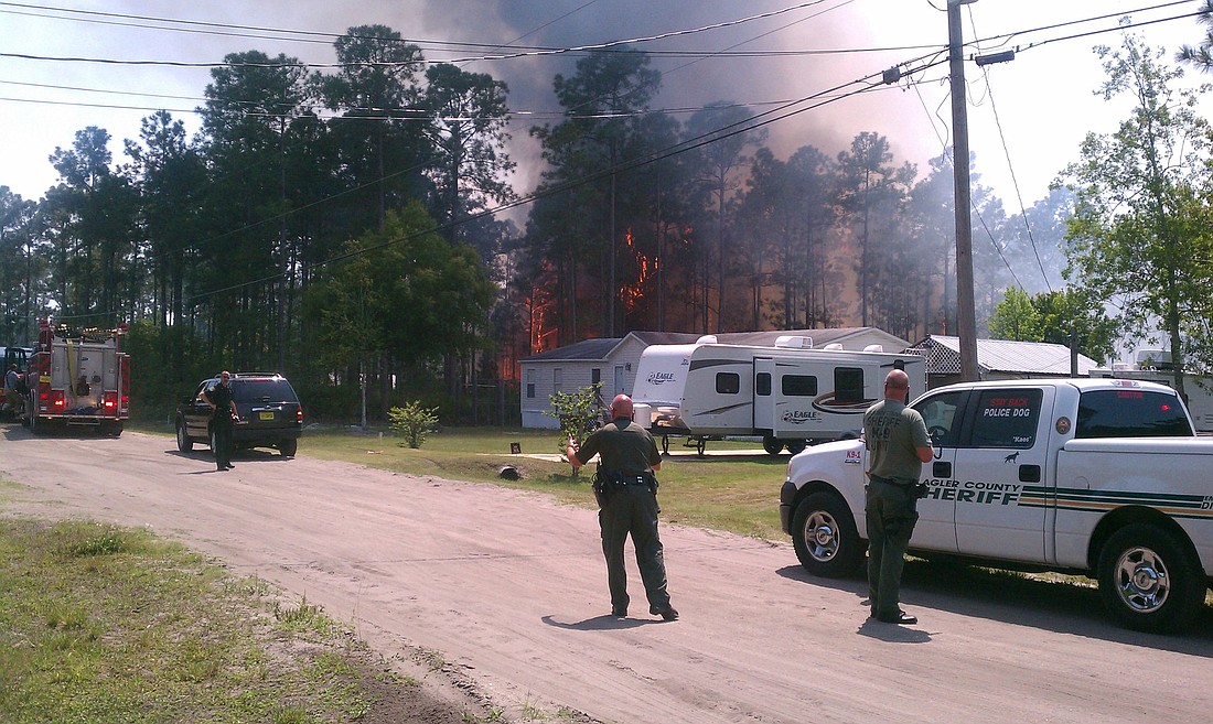 Flagler County Fire Rescue Chief Don Petito estimated the fire to be about 4.5 acres. (Photo submitted by the resident of the house in the picture.)