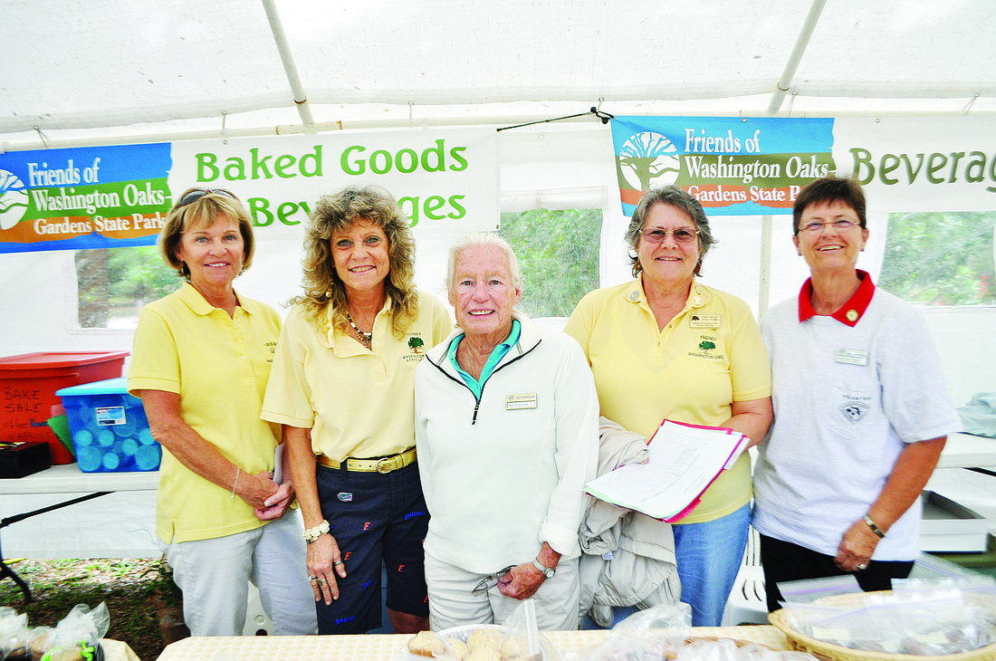 Friends of Washington Oaks volunteers Victoria Moreno, Connie Hester-Moore, Martha Mathies, Sandy Barrett and Terri Tindal. PHOTOS BY SHANNA FORTIER