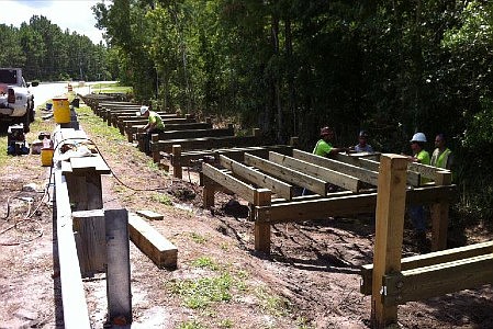 Grading, forming and pour of the sidewalk is ongoing south of Kainite, according to the cityÃ¢â‚¬â„¢s Week in Review report.