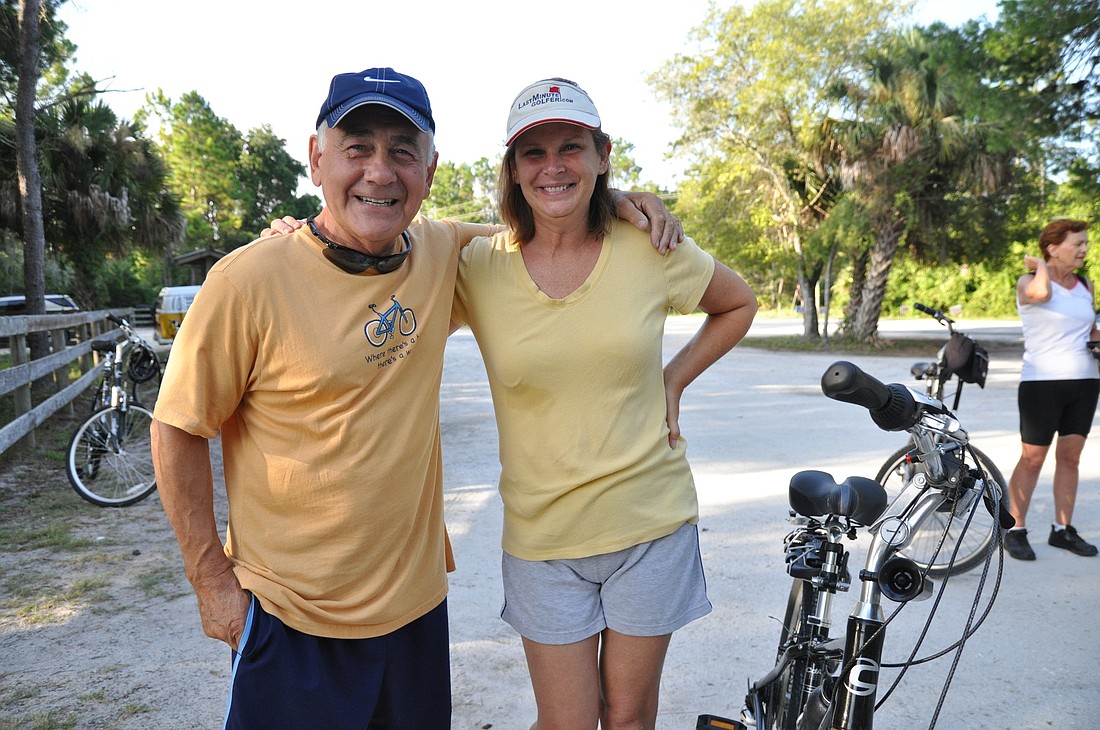 Brian Hammond and his daughter-in-law, Kim Hammond, rode the Graham Swamp Trail for the first time during the event.