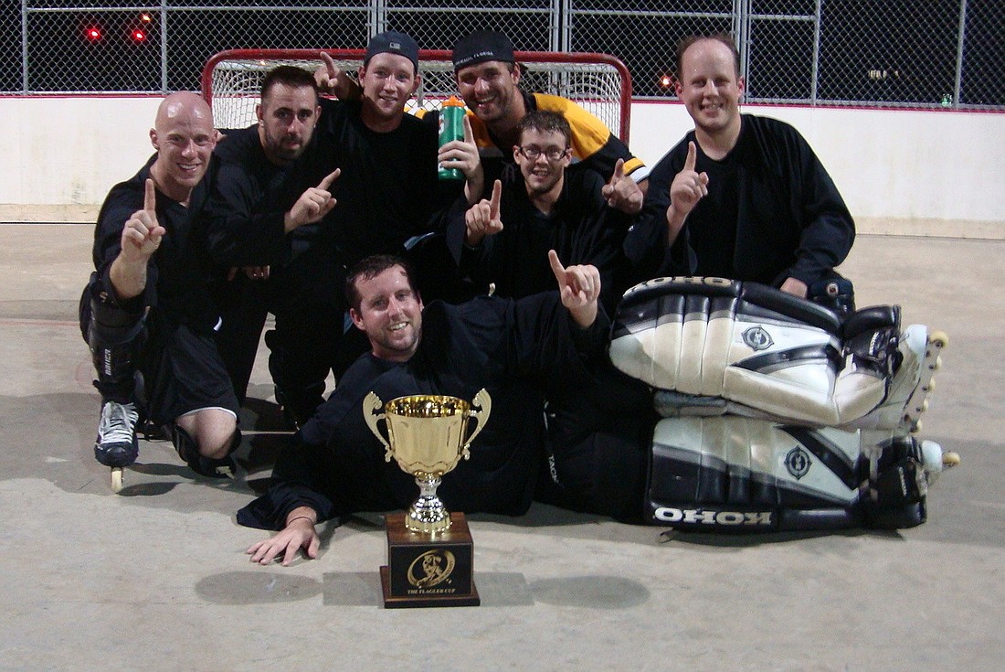 From left: Dan Driscoll, Bobby Perham, Frankie Terranova, Matt Haase, Dave Mancini, Scott Gafford. Front row: Andy Johnson.