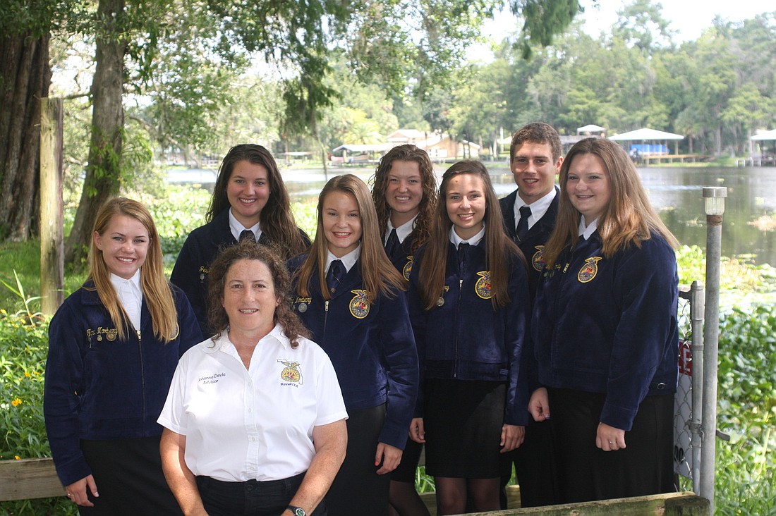 Back row, from left: Tara Norberg, Jessica DiMaria, Kerry Norberg, Hannah Welch, Katie Young, Austin Davis and Madison Worley; front: Johanna Davis