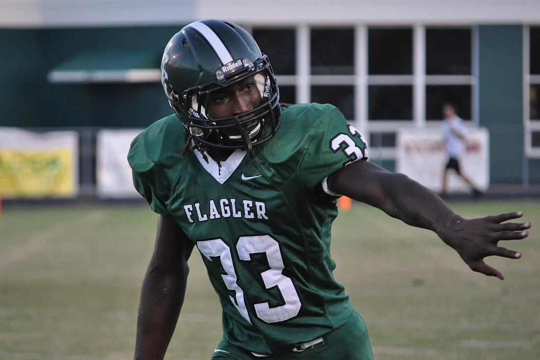 Flagler Palm Coast wide receiver Willie Gardner had six catches for 45 yards and one touchdown in the first quarter Friday night. ANDREW O'BRIEN