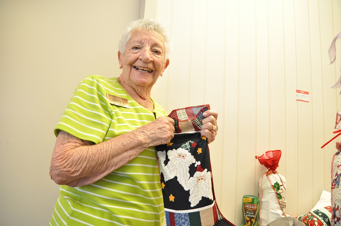 Betty Hostler, chairwoman of the Palm Coast WomanÃ¢â‚¬â„¢s ClubÃ¢â‚¬â„¢s Operation Shoebox project.