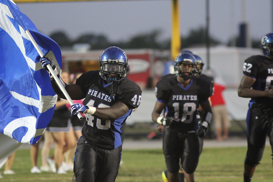 Matanzas' Steven Moseley had a 3-yard touchdown catch in Friday night's district and homecoming win over Creekside. SHANNA FORTIER