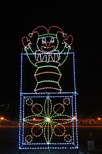 Jack in the Box is just one of more than 30 light displays at the the Rotary of Flagler CountyÃ¢â‚¬â„¢s Fantast Light display.