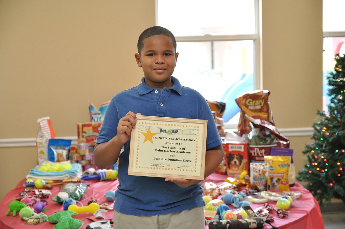 Miles Jackson, fifth grade, was the students organizer of the drive.