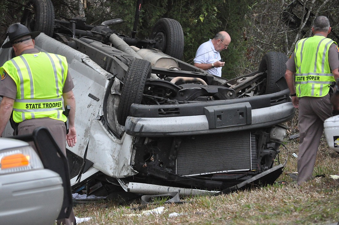 The van was rear-ended by a Flagler County Sheriff's Office deputy. PHOTO BY ANDREW O'BRIEN