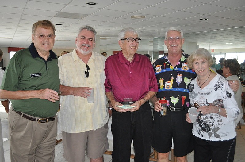 The fishermen: Gordon Lyons, Mark Huber, John E. Anderson, George Rauch, with Ginny Porter