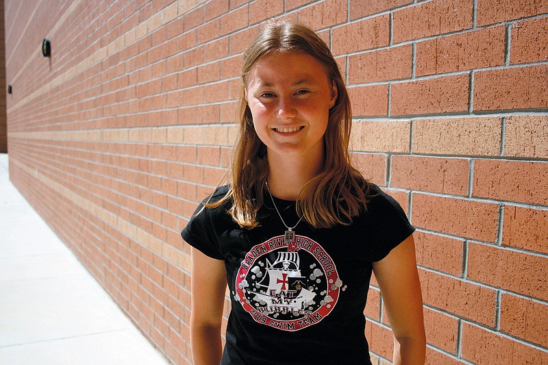 Holly Neuhaus is the captain of the Lady Pirates swim team.