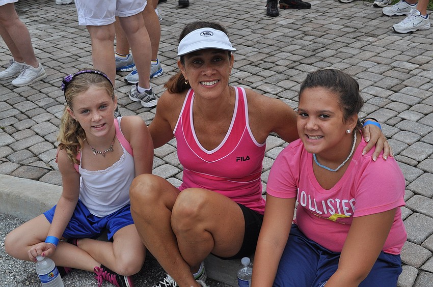 Sharee Bober, Michelle Anderson and Savannah Bober are ready to participate in the Walk for Kids
