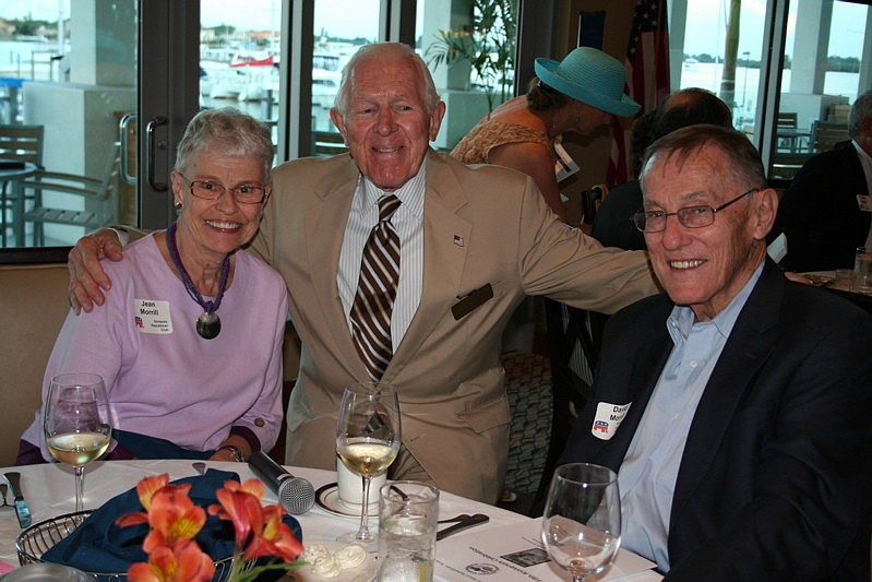 Jean Morrill, Sarasota Republican Club President Chuck Volkert and David Morrill