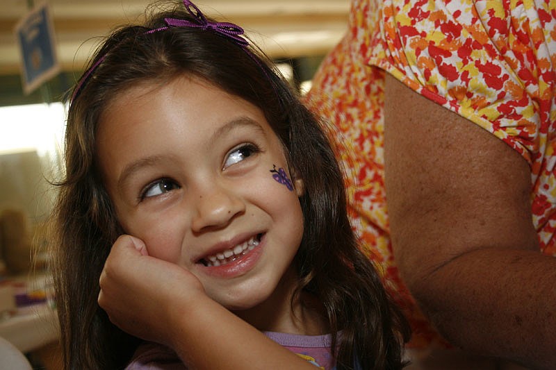 Hannah Wood had a butterfly painted on her face.