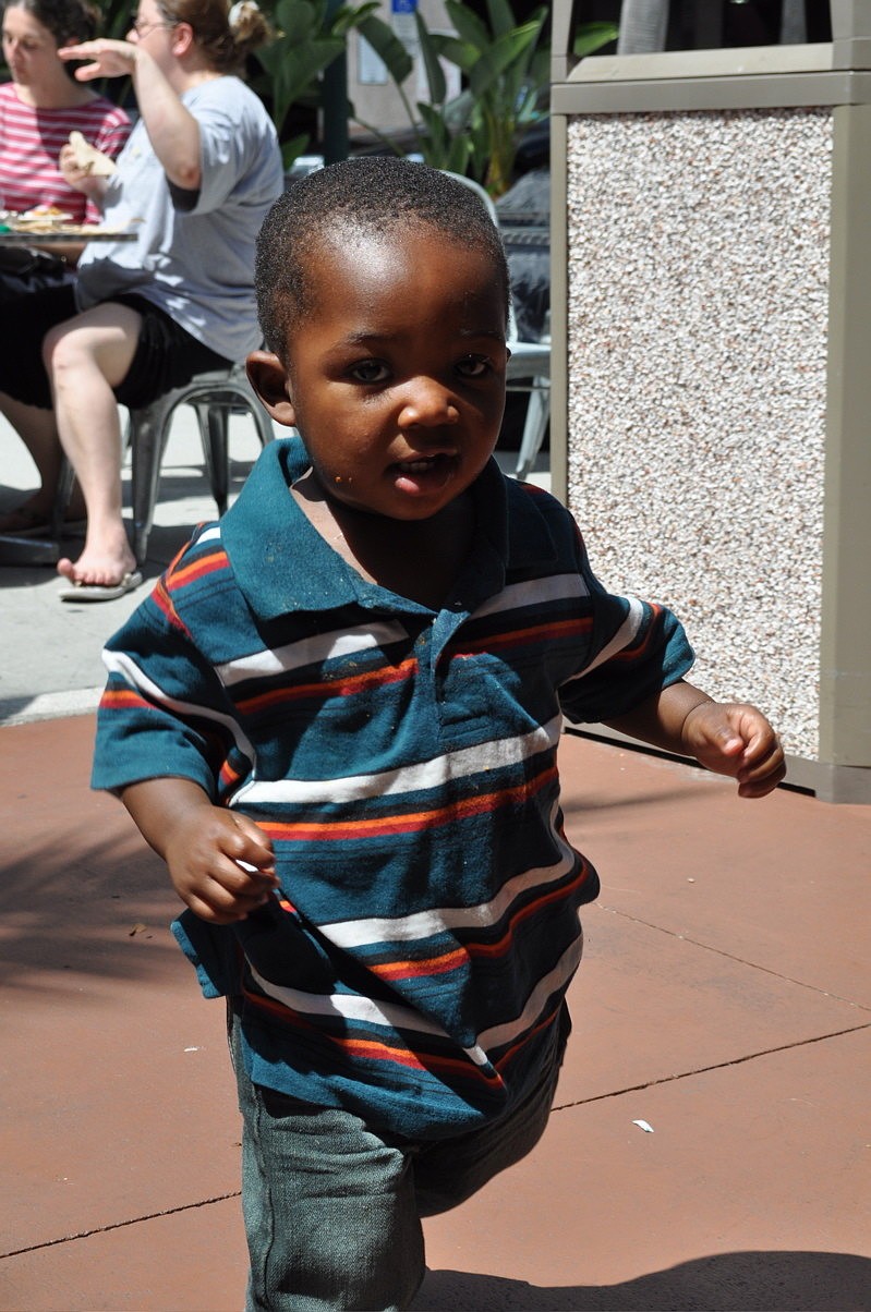 Jayden Green races through the party.