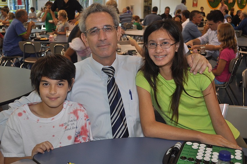 Edward Brunicardi with his father Edward and his sister Jade