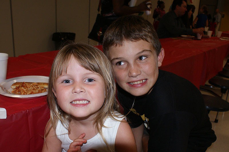Hannah Oler, 4, and her brother Hunter, 12, enjoyed the evening together.