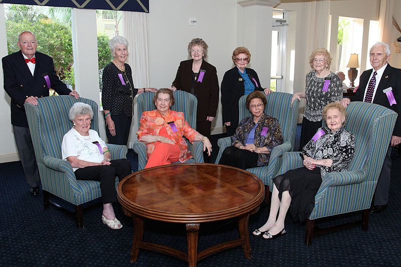 Sanford Town, Rita Danahy, Mabel Albrecht, Millie Ellis, Anna Hudgins, Wihla Stuart, Pat Cureton, Gerry Haller, Dorothy Taylor and John DeForge