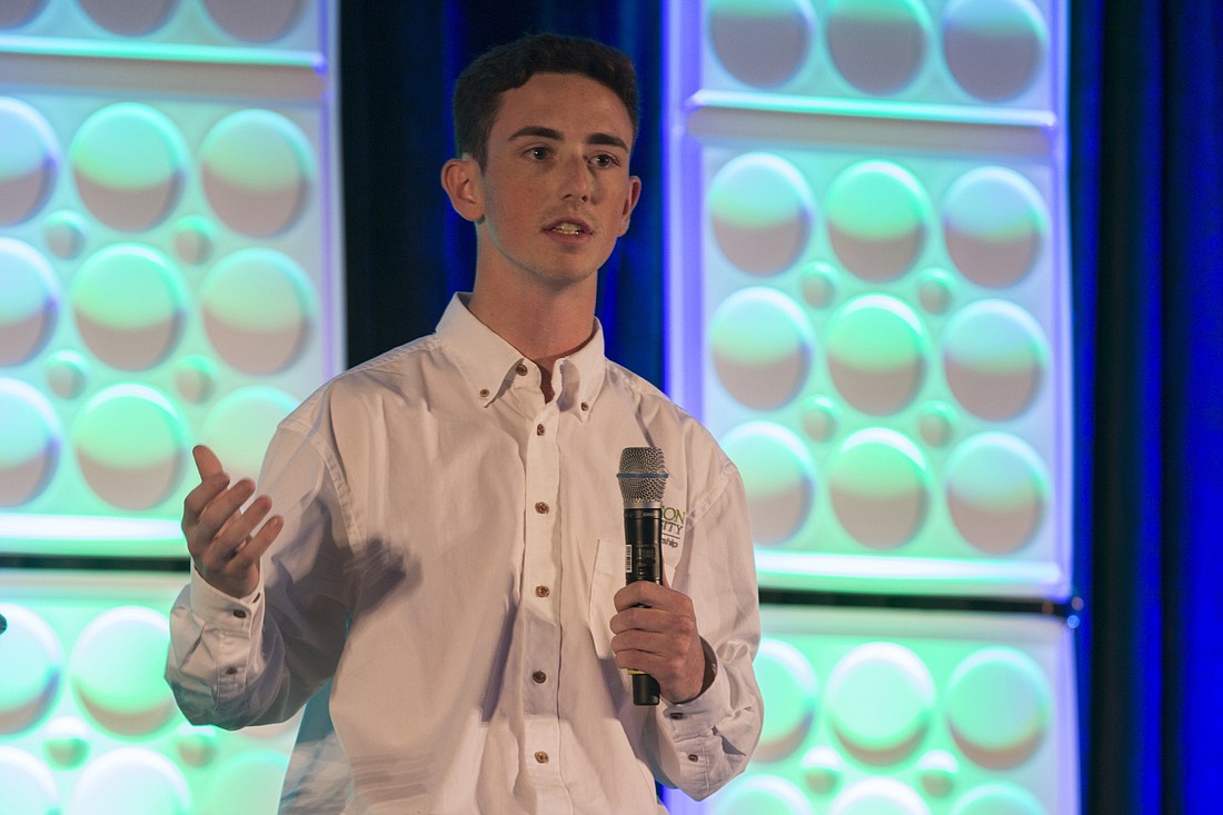 Stetson University Student Bryson Pritchard during the CEO competition. Photo courtesy of Wyatt Peck