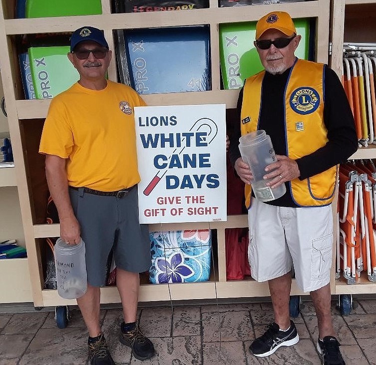 Ormond-by-the-Sea Lion John Thomas and Lion Gerry Bandola at Publix working for White Cane Weekend. Courtesy photo