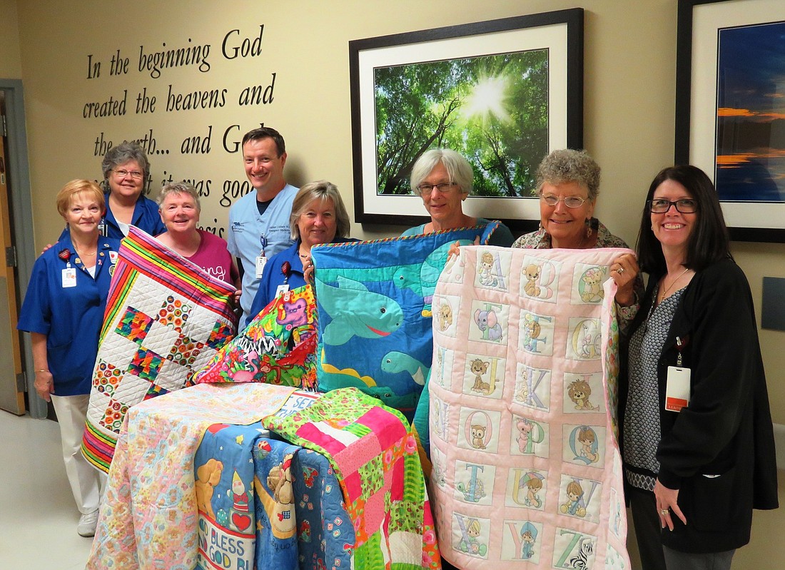 Quilters by the Sea donated quilts to AdventHealth Palm Coasts emergency department. Courtesy photo